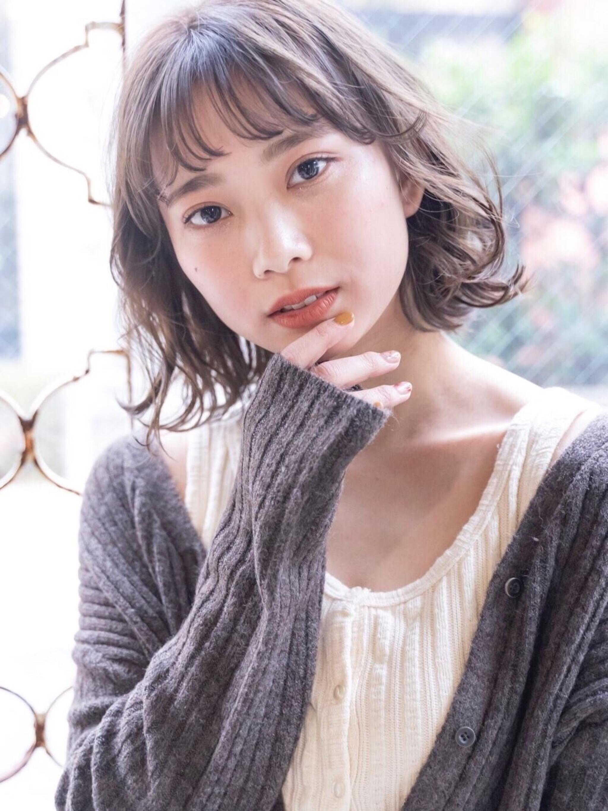切りっぱなしボブ×愛され波ウエーブ