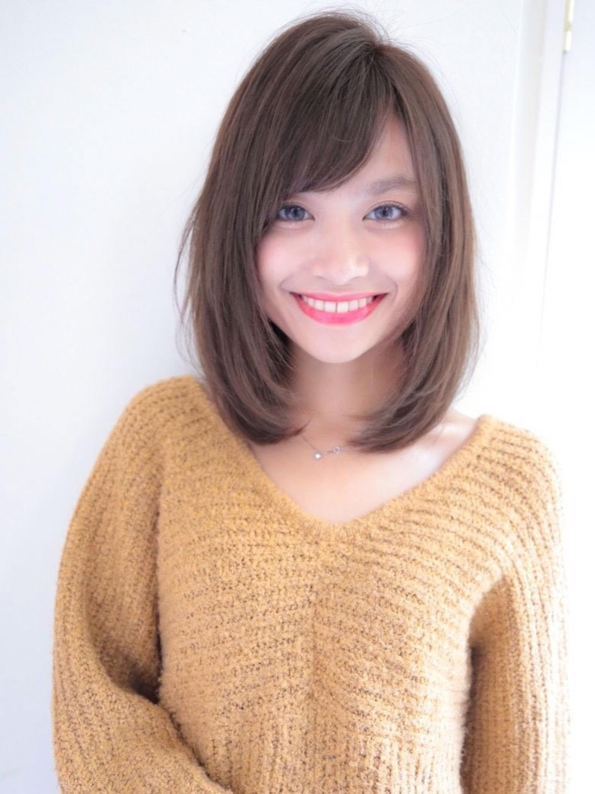 大人可愛いひし形ミディアムボブ☆伸ばしかけの方にもおススメ☆
