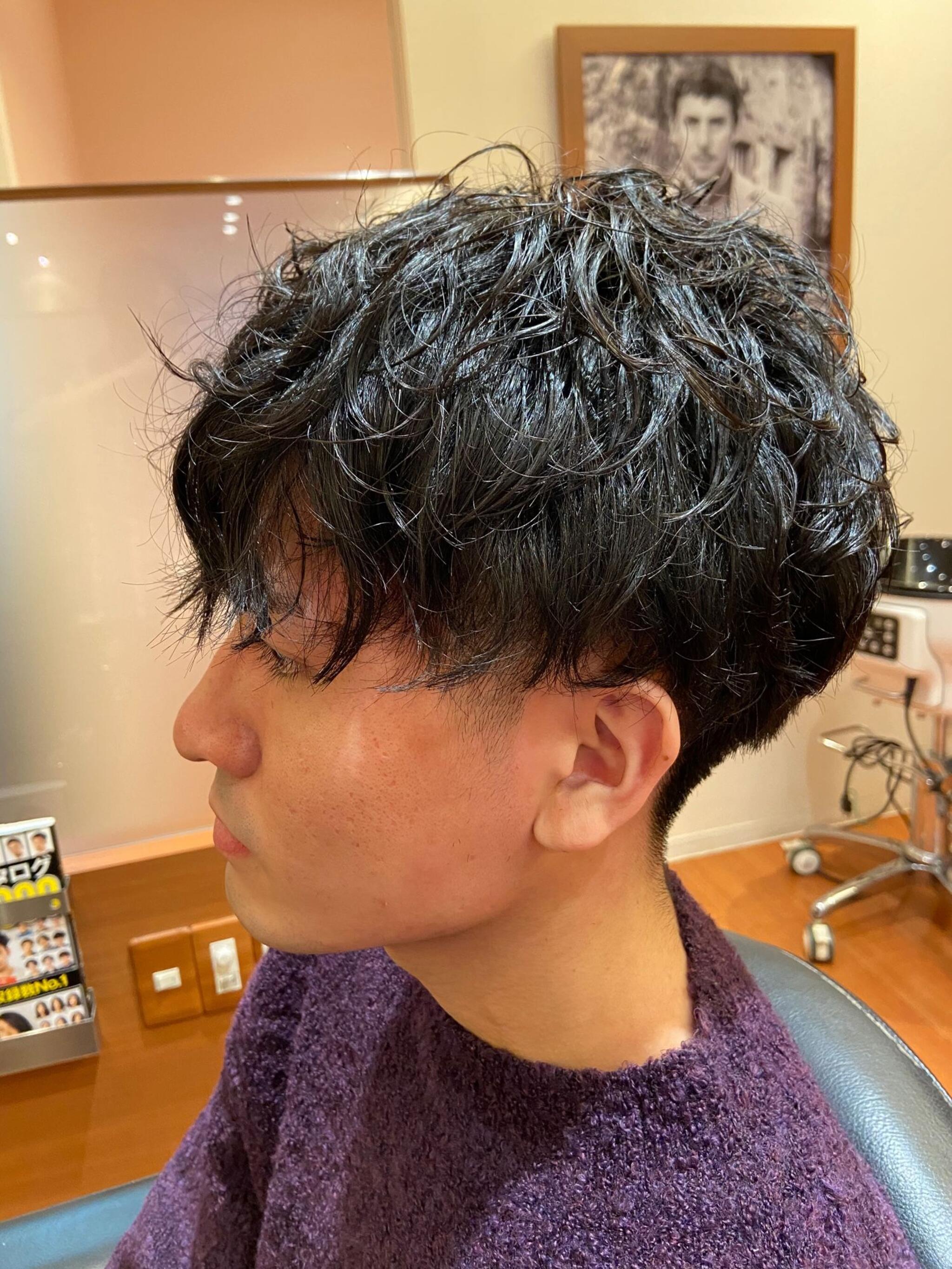 スパイラルパーマ　マッシュ