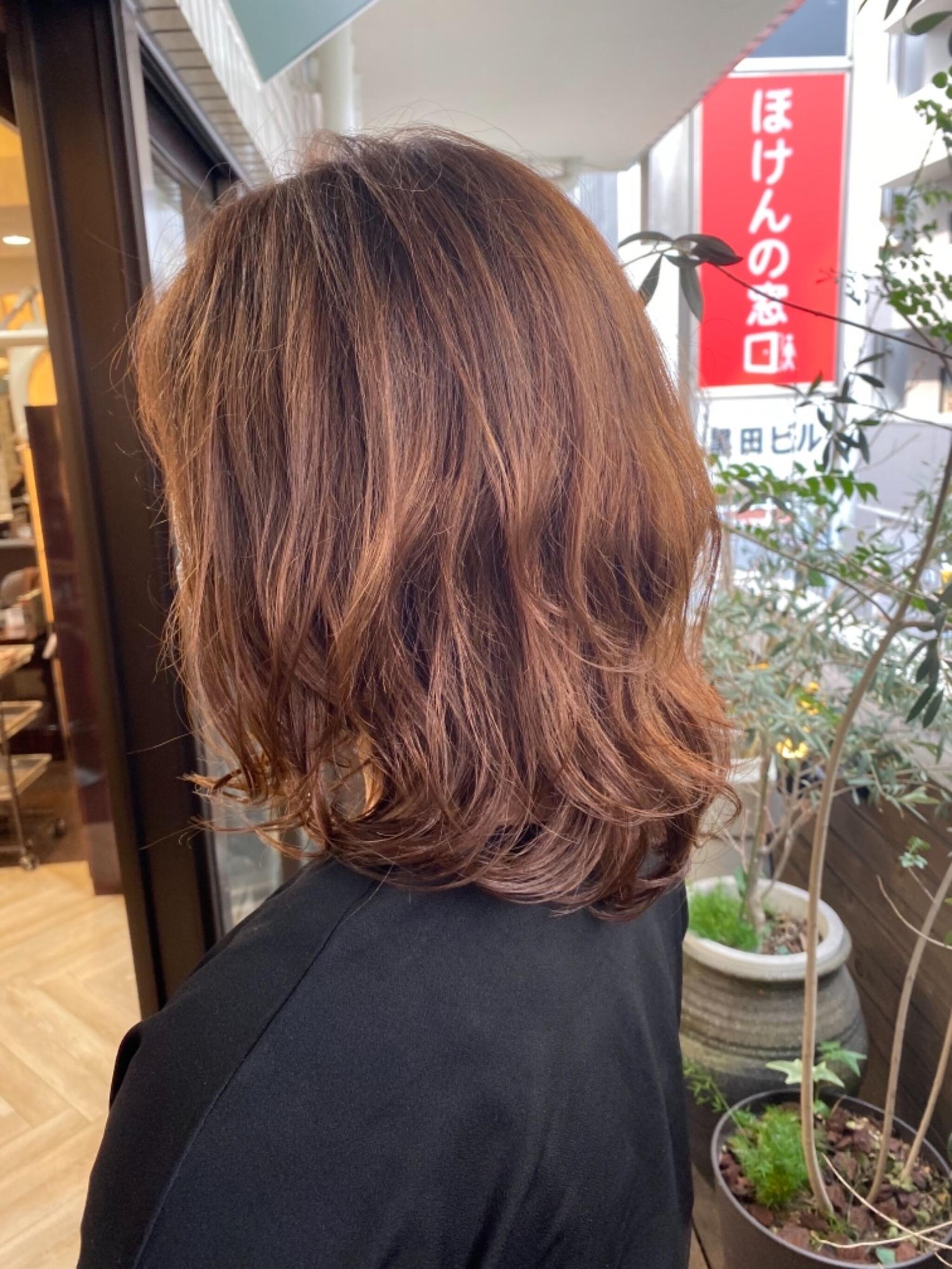 ボタニカルリペアパーマでダメージレスにゆるふわミディ♪