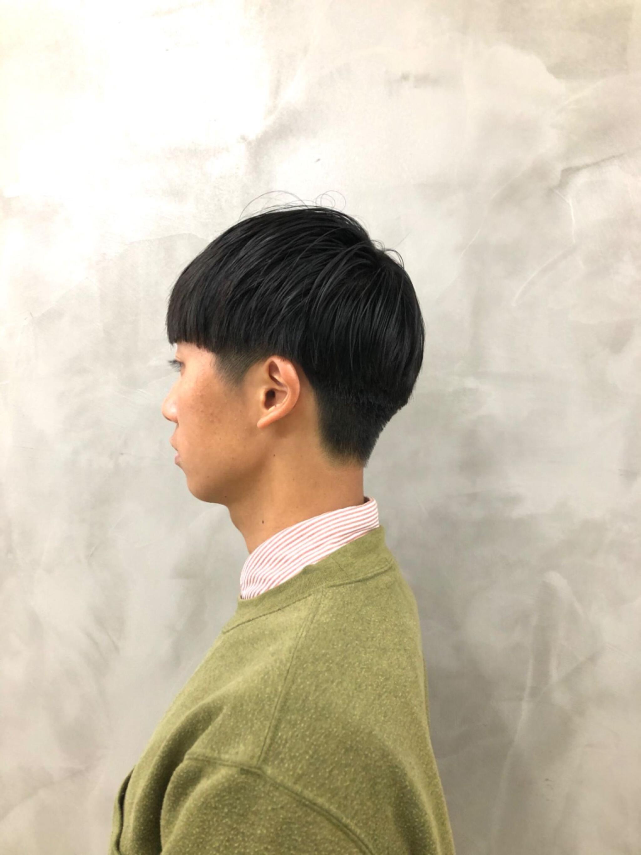 マッシュショートネープレススタイル