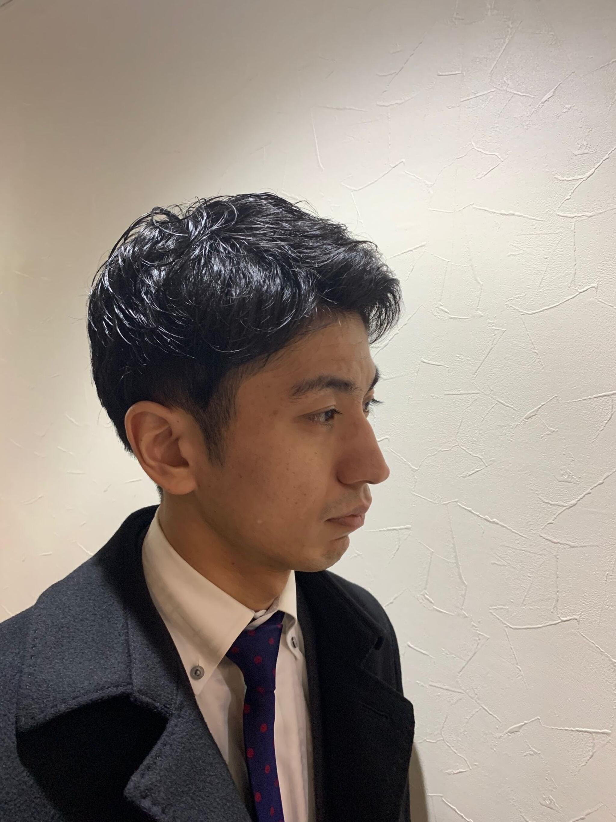ツーブロック前上げスタイル