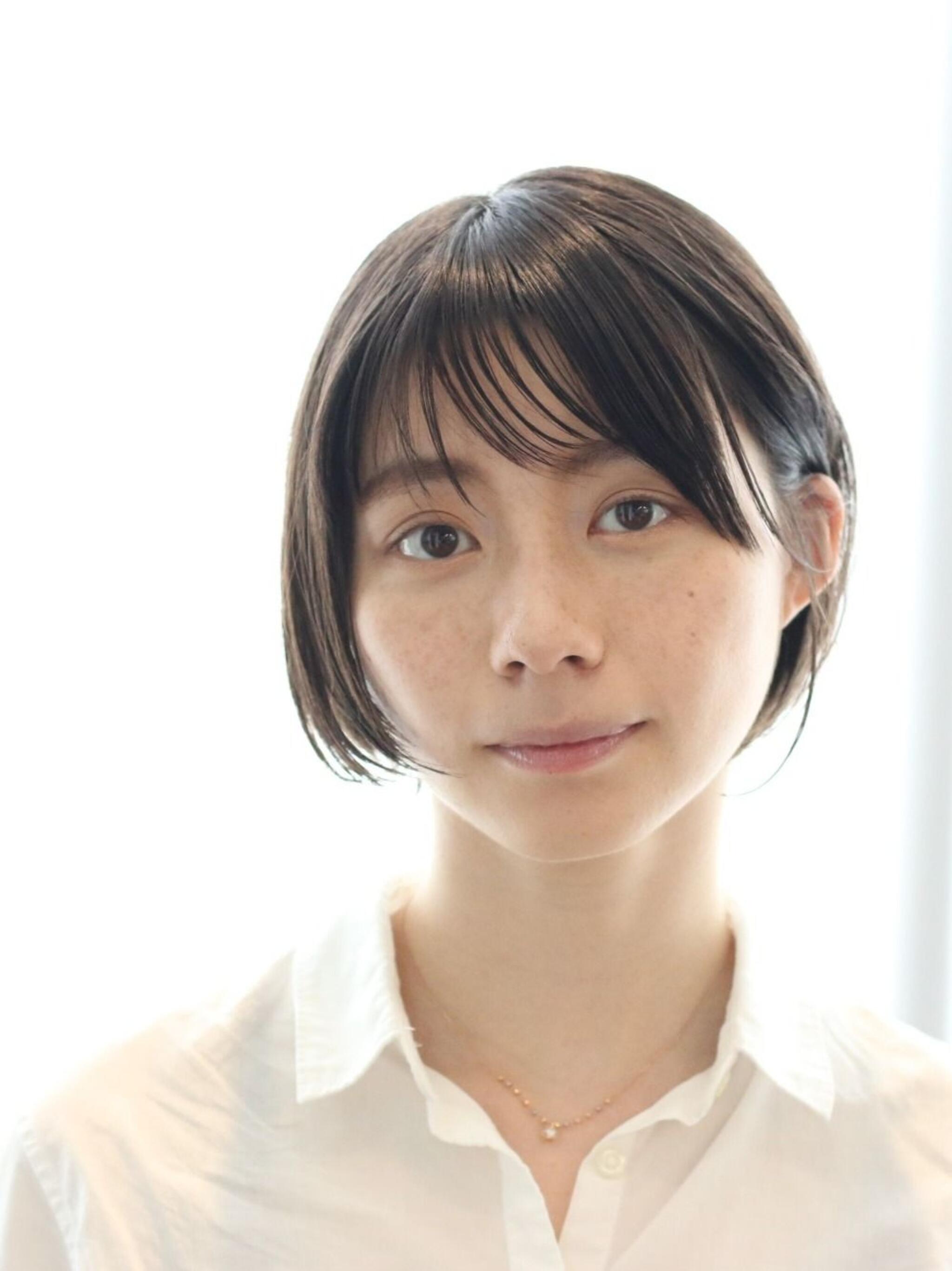 可愛さのある丸みのあるショートボブ