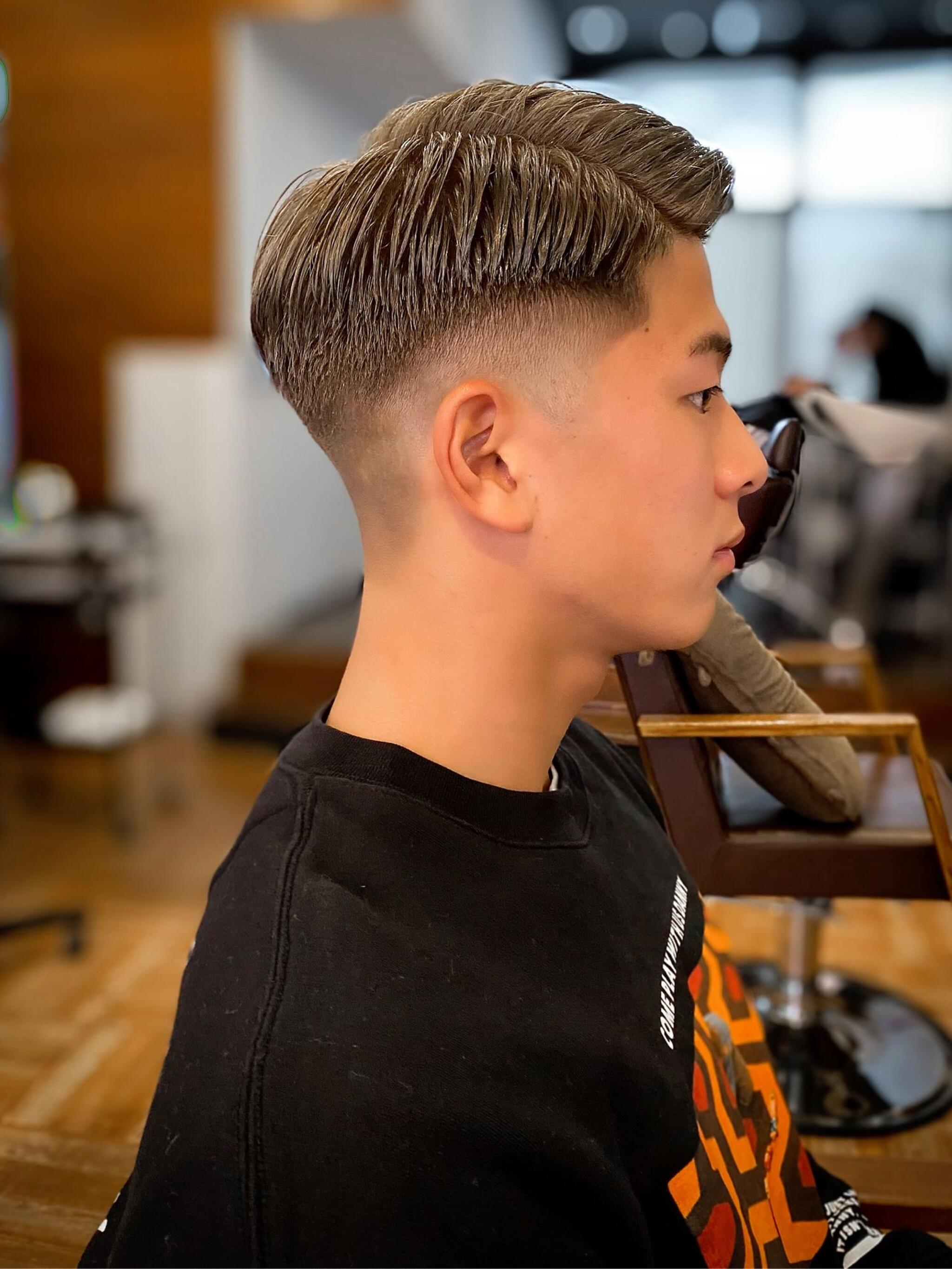 「IRIE HAIR 福岡」バーバースタイル×フェードカット×七三オールバック