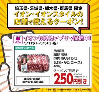 イオン 大井店のチラシ(イオンお買物アプリ 北関東限定 畜産クーポン)に関連する写真